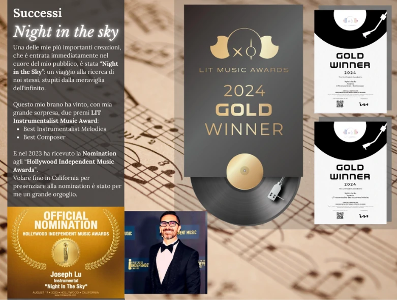 Targetta riconoscimento a Joseph Lu, Gold Winner